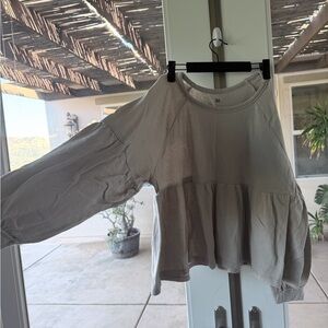 SO Women's Light Gray Peplum Sweater